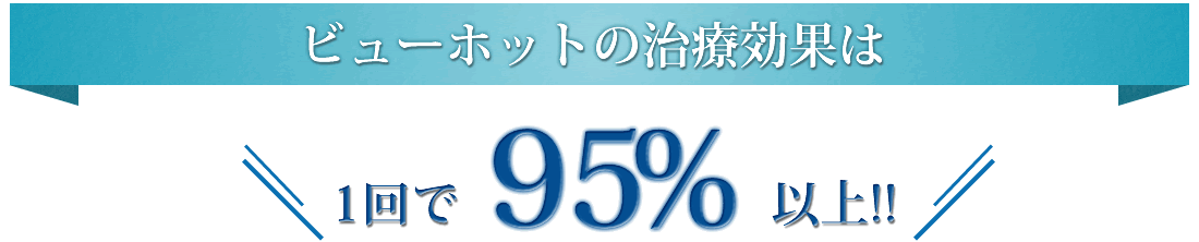 ビューホットの治療効果は1回で95%以上!!